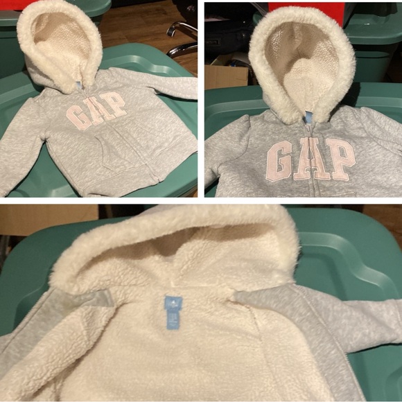 GAP Grey Sherpa Fleece Hoodie!!! 12-18 months… warm & cozy!!! - Picture 6 of 9